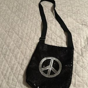 Peace sign crossbody bag